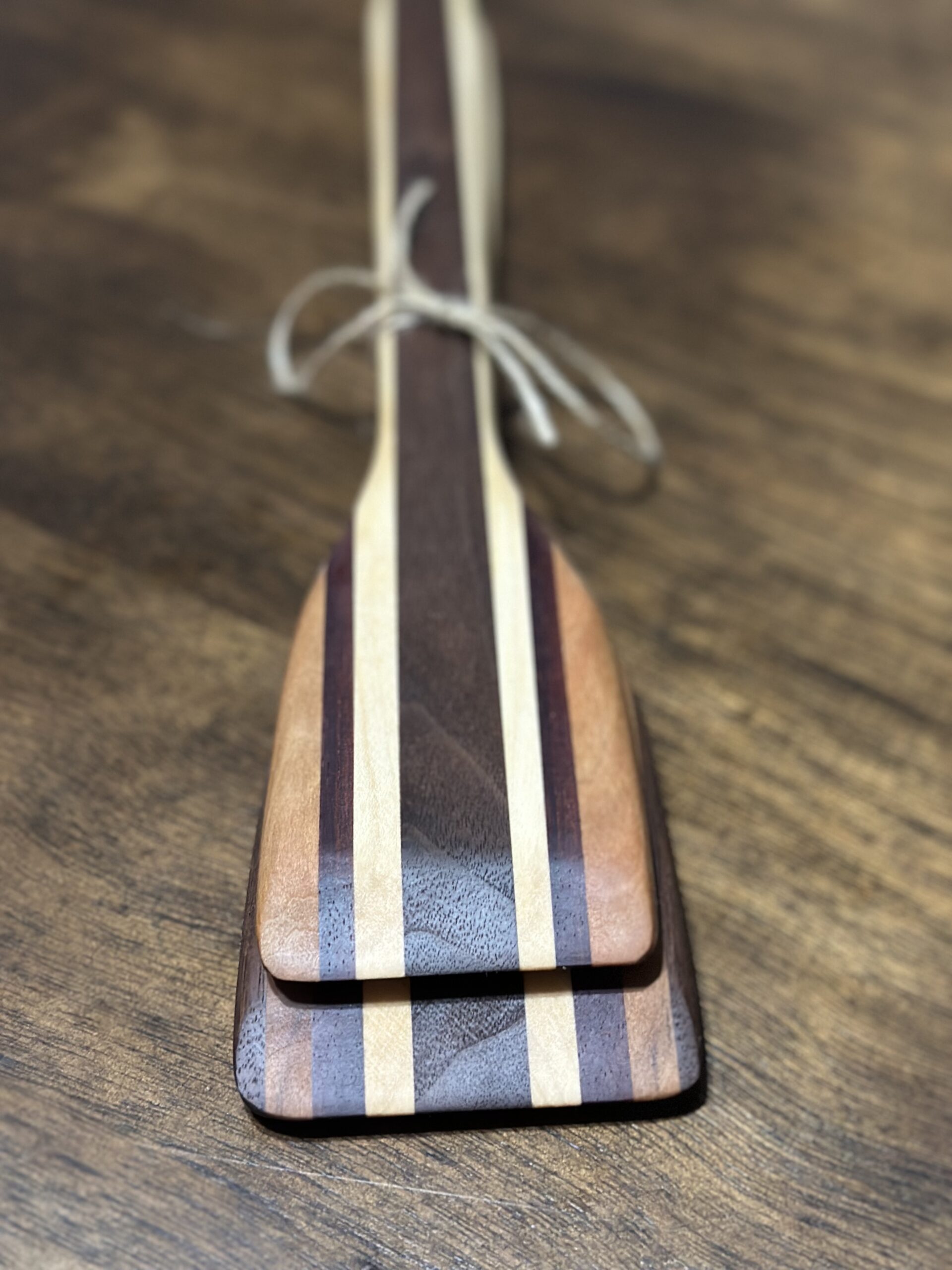 Walnut, maple, cherry striped spatula set